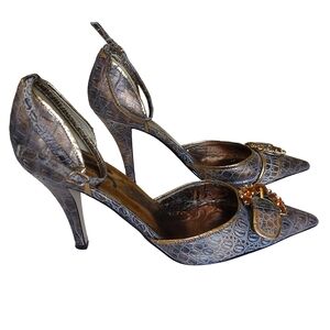 High heels copper color imitation of croc leather by J Renee size 9